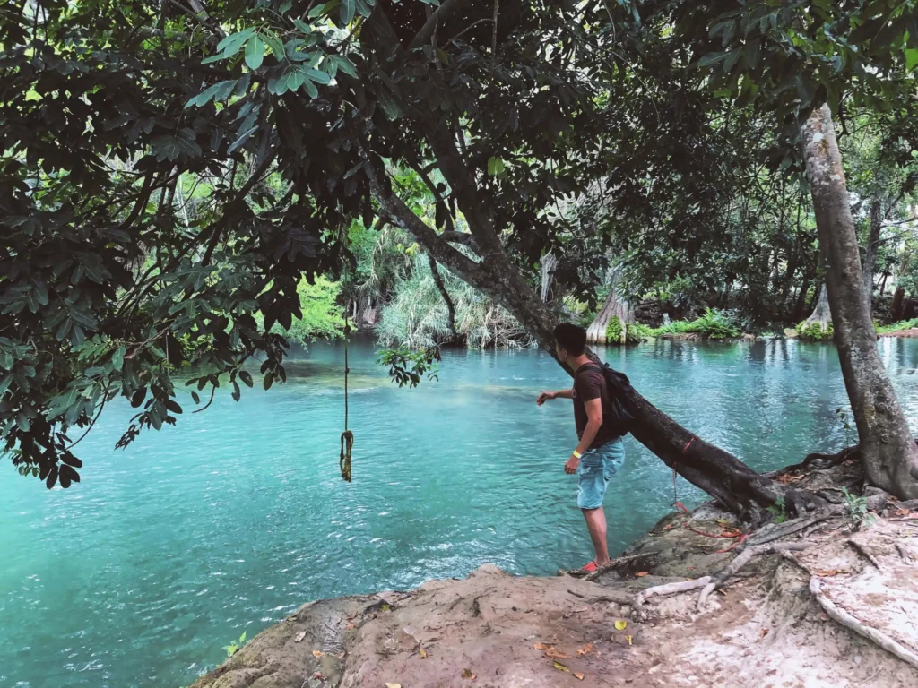 a tourists at kikuletwa hotsprings